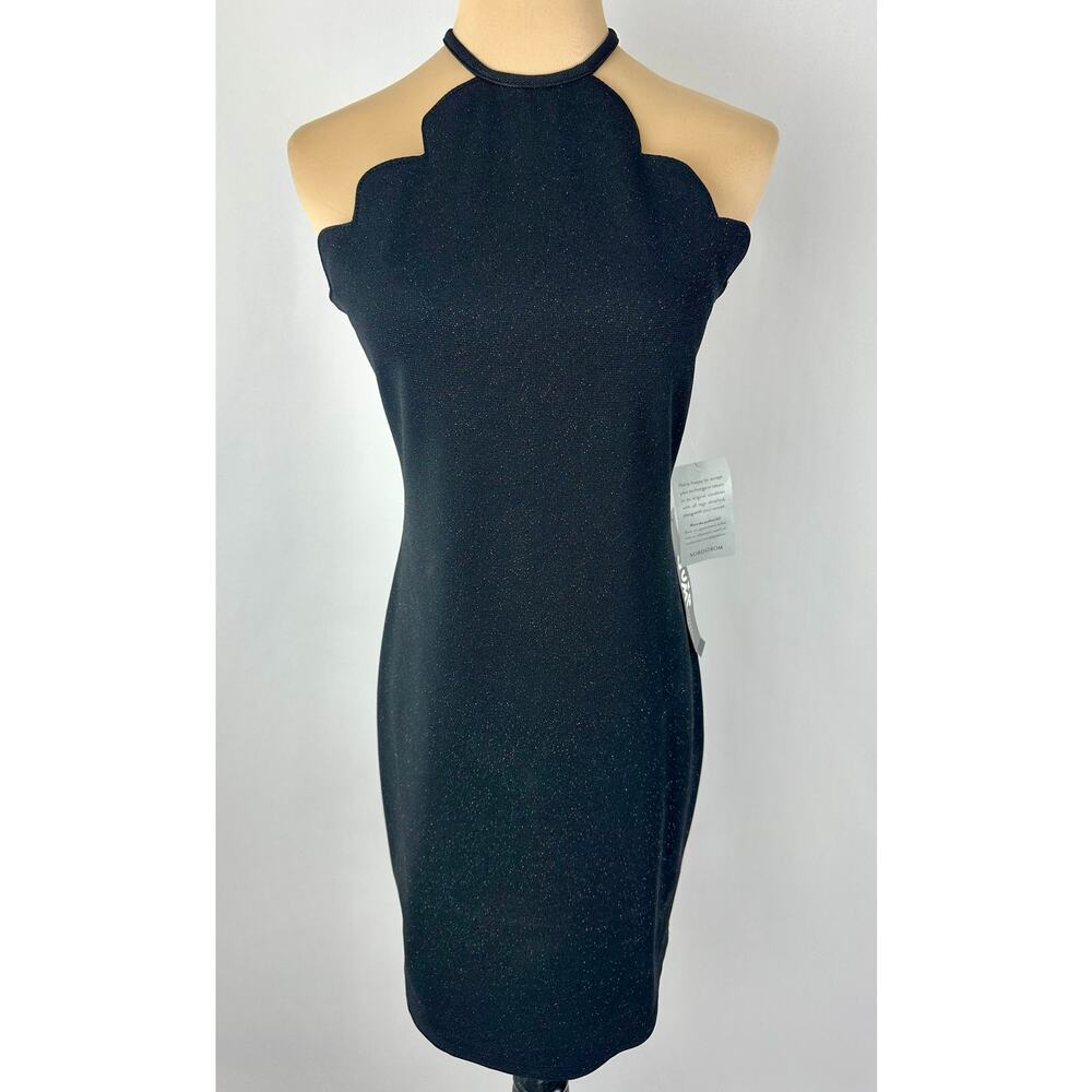 NWT Jump Size 5 / 6 Black Sparkle Glitter Halter Mini Dress Cocktail Party NYE